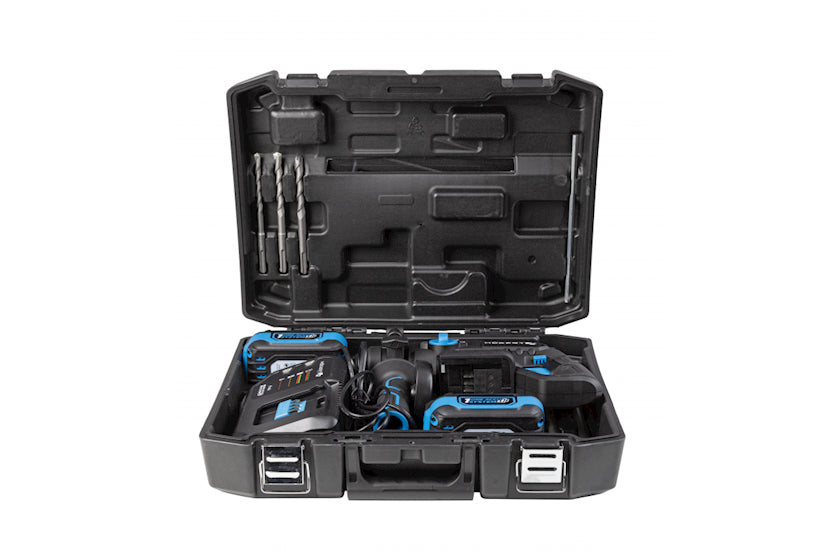 Аккумуляторный перфоратор H?gert HT2E249-B24CH + 2 аккумулятора 4Ач + зарядная станция 4А+ кейс