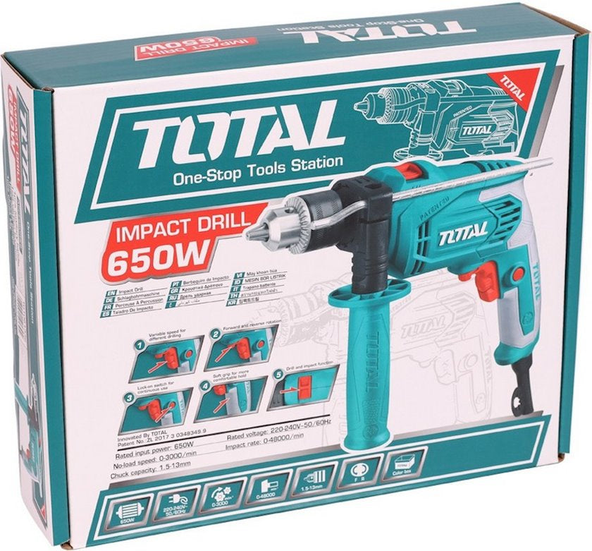 Дрель ударная Total TG1061336-2 650 Вт 0-3000 об/мин