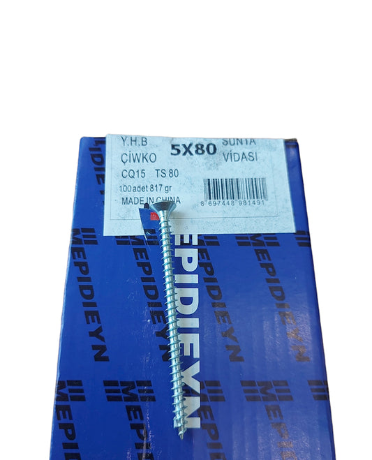 Шуруп Mepidieyn, 5x80 мм, 100 штук