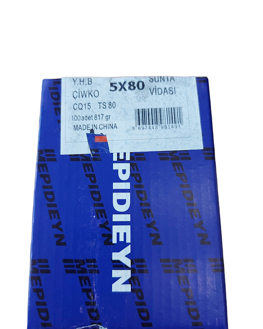 Шуруп Mepidieyn, 5x80 мм, 100 штук