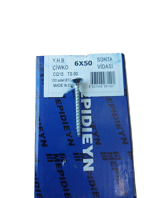 Шуруп Mepidieyn, 6x50 мм, 100 штук