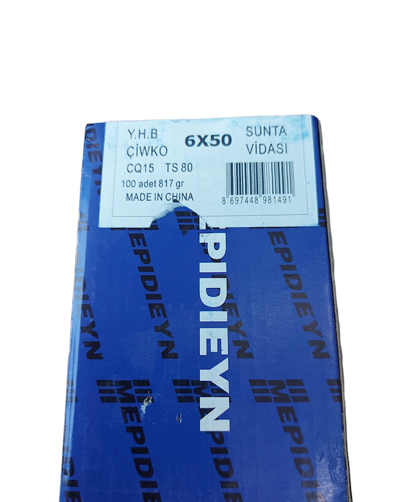 Шуруп Mepidieyn, 6x50 мм, 100 штук