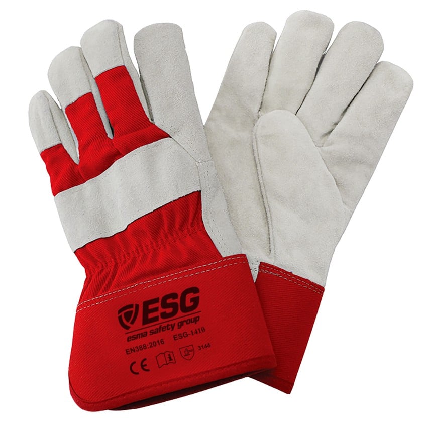 Перчатки монтажные из дубленой кожи, специальная одежда, размер one size - ESG 1409/1410