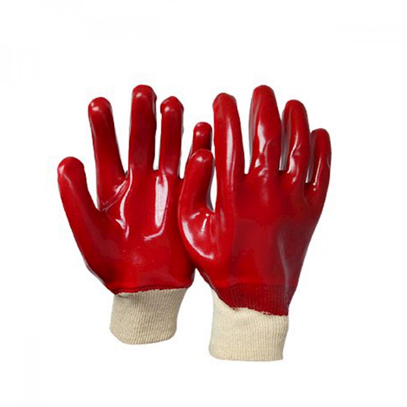 Перчатки, ПВХ, красный