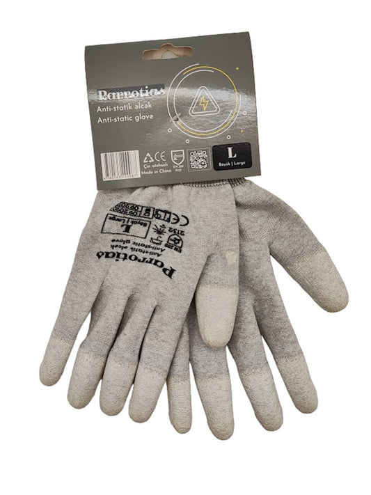 Антистатические перчатки Parrotias, размер L, белый/серый
