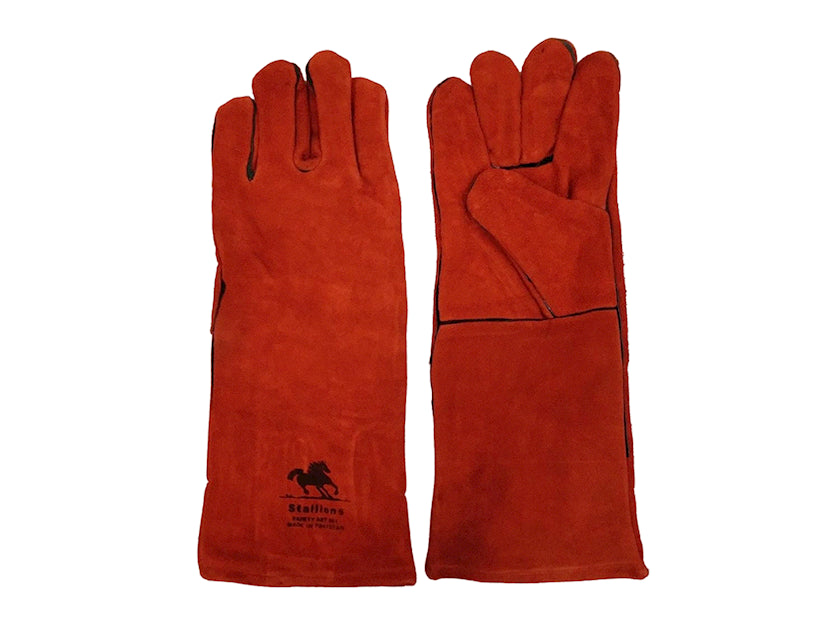 Кожаная сварочная перчатка Stellent, красный