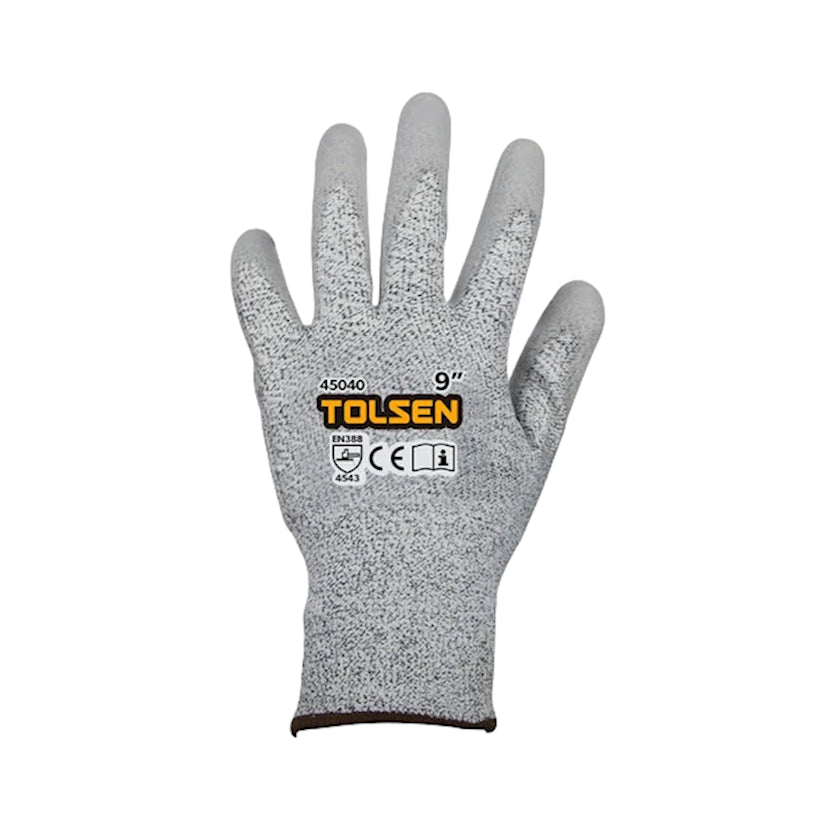 Перчатки защитные Tolsen 45040, полиуретан, серые