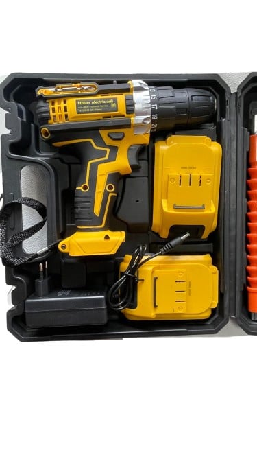 Набор дрелей с аккумулятором, желтый