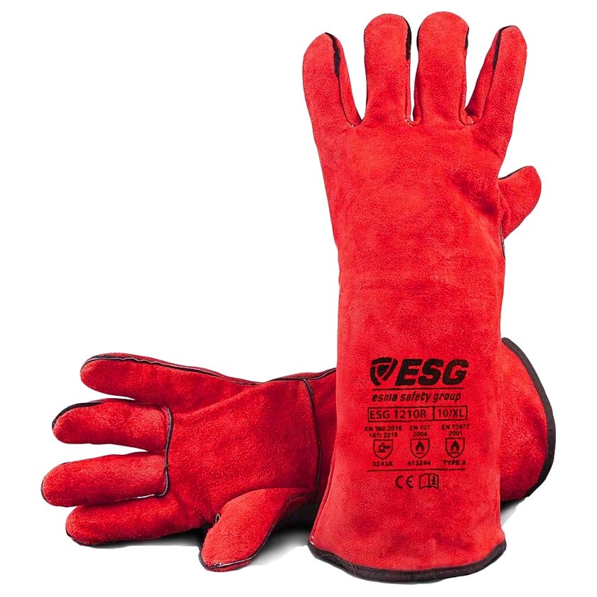 Перчатка сварщика, красная, специальная одежда - ESG 1209/1210