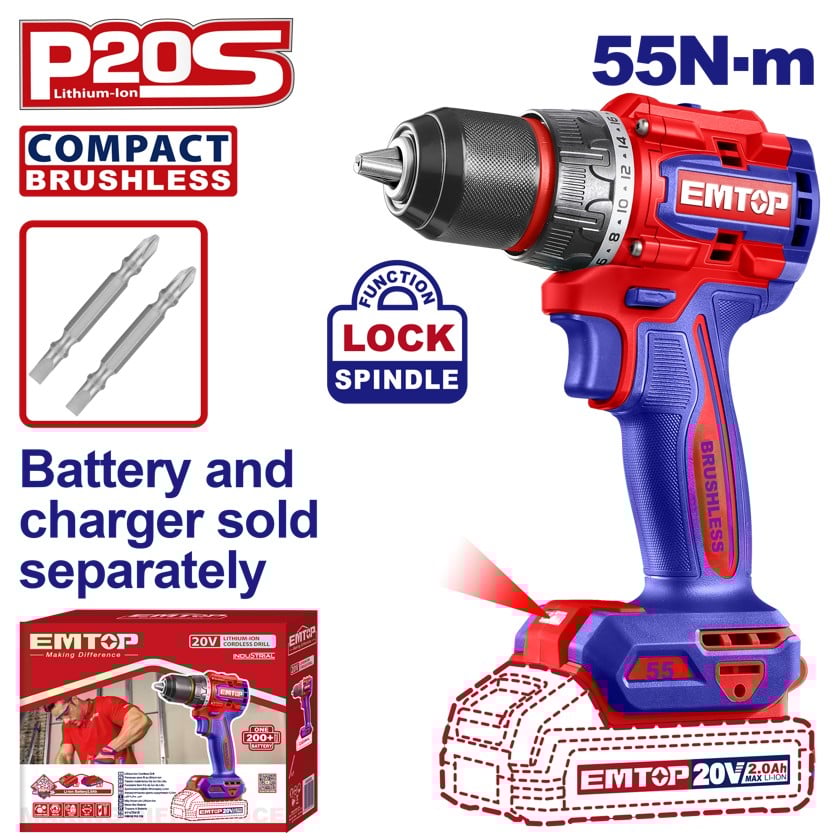 Дрель Emtop 55N-m ECDL205581