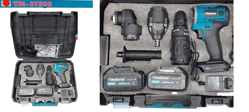 Дрель с тремя насадками Tmakota TM-3TS08