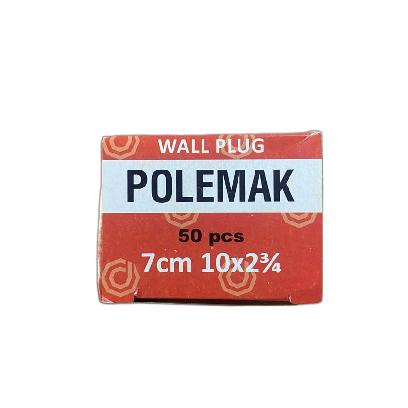 Дюбель POLEMAK 10x70 мм, с гвоздем, пластик/металл, 50 шт