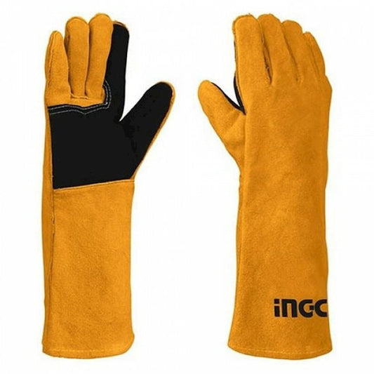 Кожаные перчатки INGCO HGVW02 XXL, оранжевый