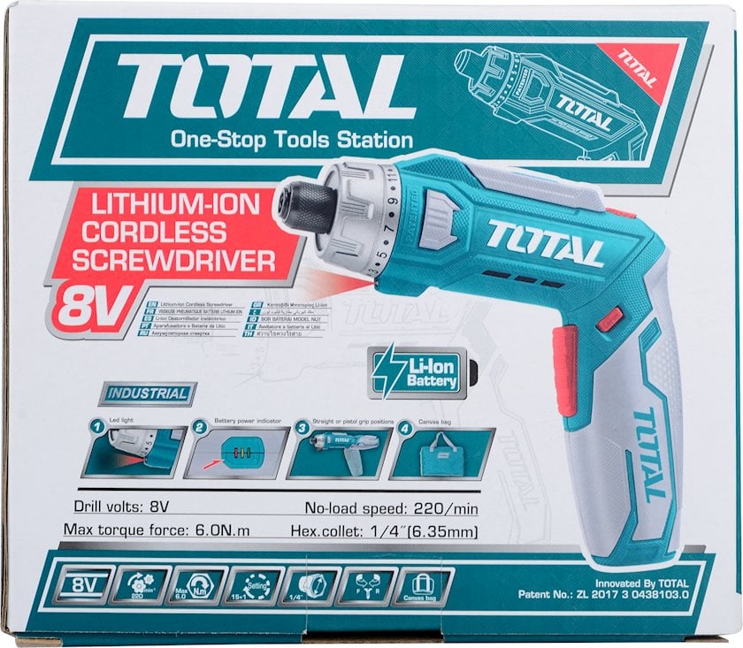 Отвертка аккумуляторная Total TSDLI0801