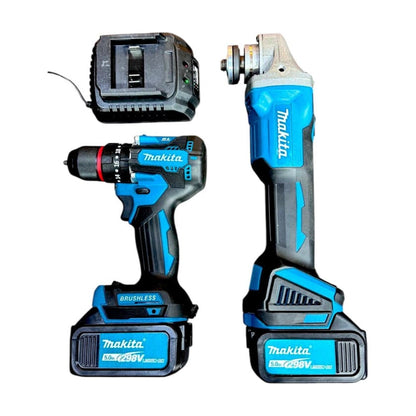 Набор электроинструментов Makita: болгарка и шуруповерт, 2 x 5.0 Ah аккумулятора, 298V Lithium-Ion