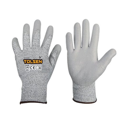 Перчатки защитные Tolsen 45040, полиуретан, серые