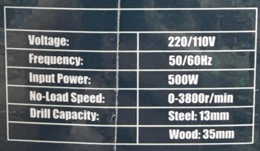 Дрель HIDROTERM BB-0706 500 W