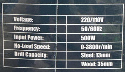 Дрель HIDROTERM BB-0706 500 W