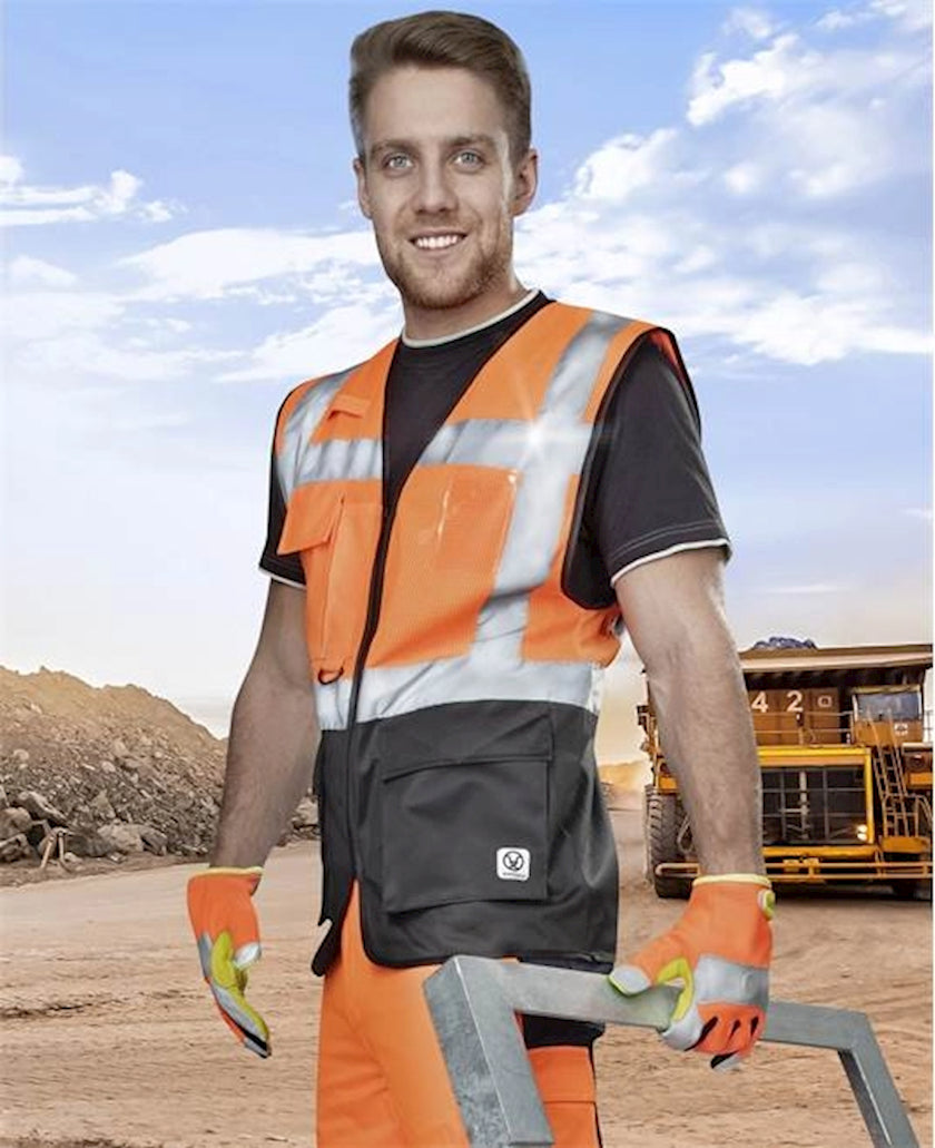 Ardon yüksək görünən jilet, polyester, narıncı, XL ölçü.