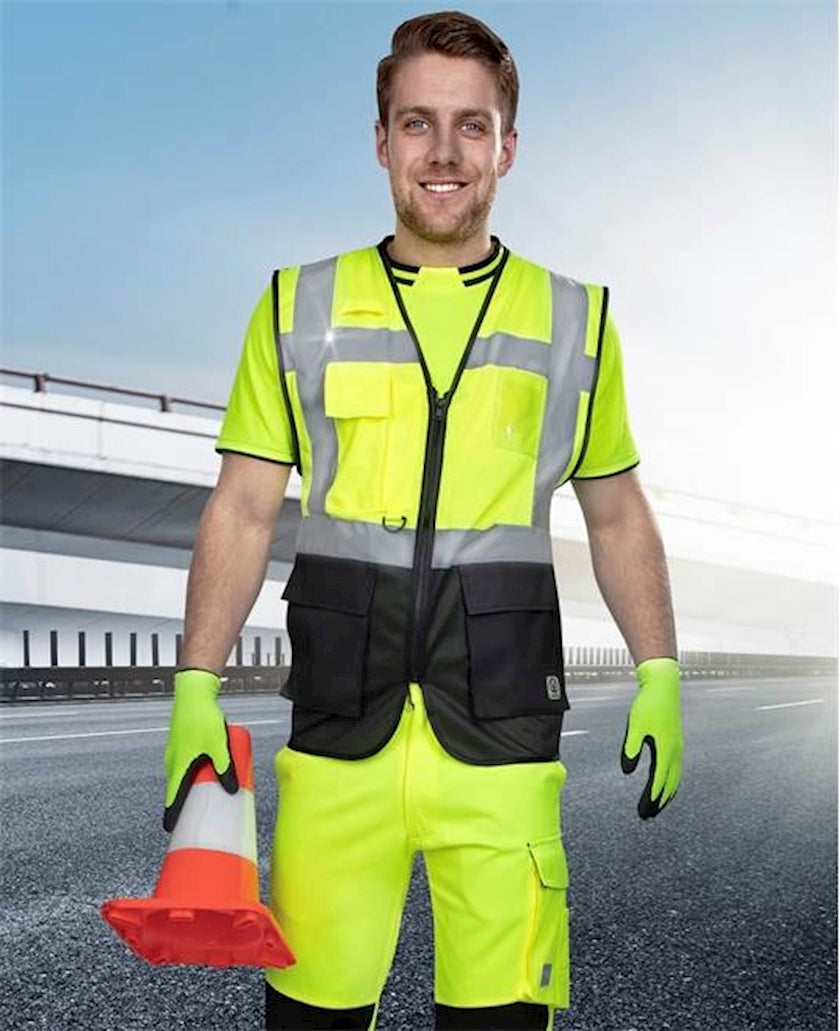 Ardon yüksək görünən jilet, polyester, sarı, XXL ölçü.